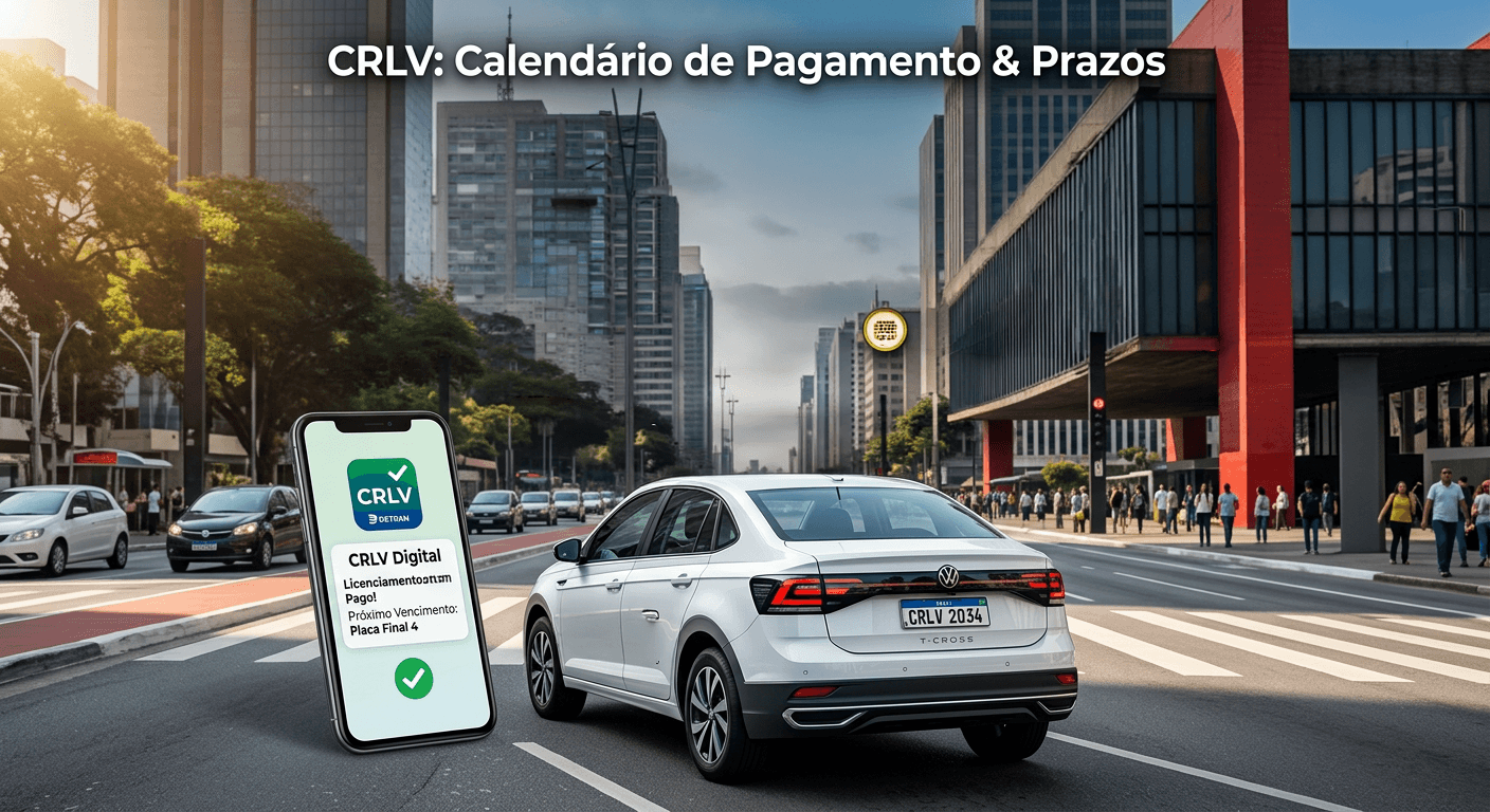 CRLV 2026: calendário de pagamento e prazos por final de placa
