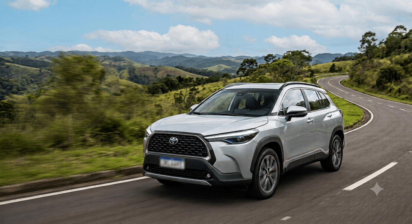 SUVs estacionados lado a lado para comparação de modelos