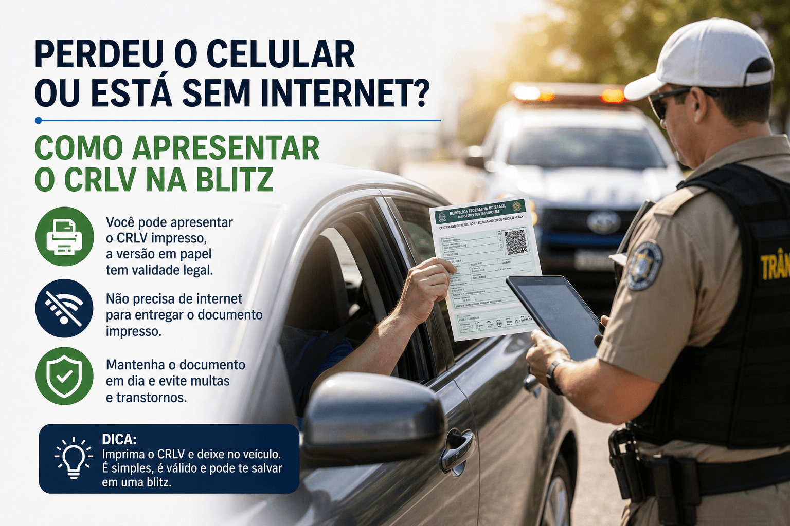 Como apresentar o CRLV na blitz