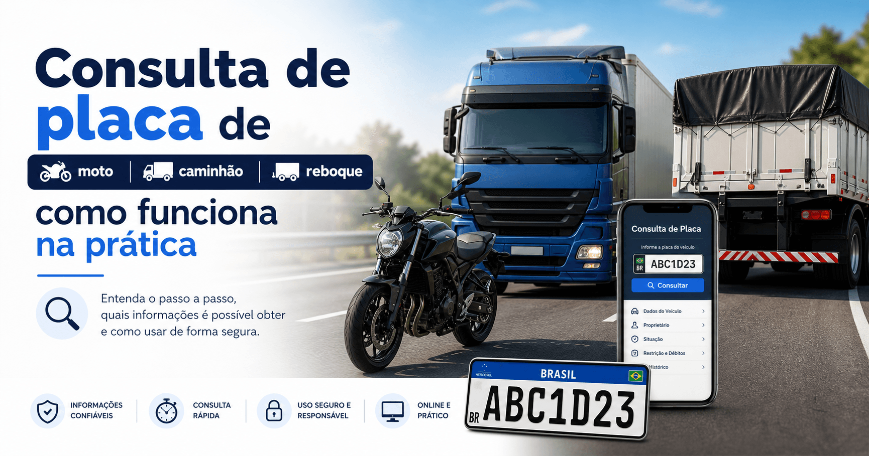Consulta de placa de moto, caminhão e reboque: como funciona na prática